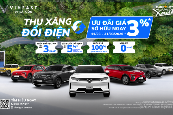 THU XĂNG - ĐỔI ĐIỆN, BẮT ĐẦU HÀNH TRÌNH XANH CÙNG VINFAST