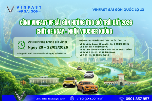 🌎 CÙNG VINFAST VF SÀI GÒN HƯỞNG ỨNG GIỜ TRÁI ĐẤT 2026 🌱